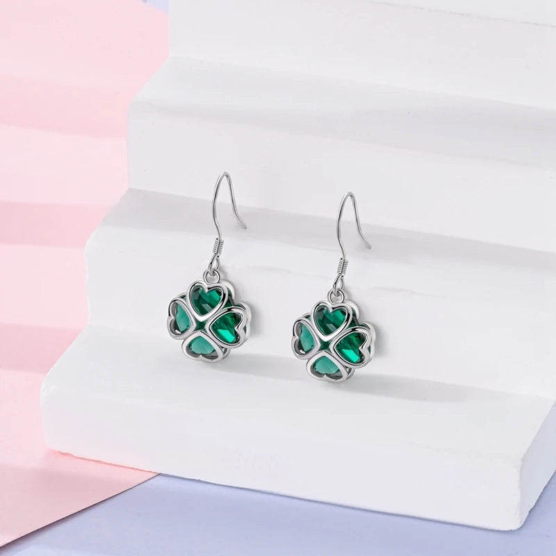 100% 925 Sterling Silver Earrings For Women Colorful Zircon flower Star Butterfly Cat Pendants Earrings Elegant Party Jewelry