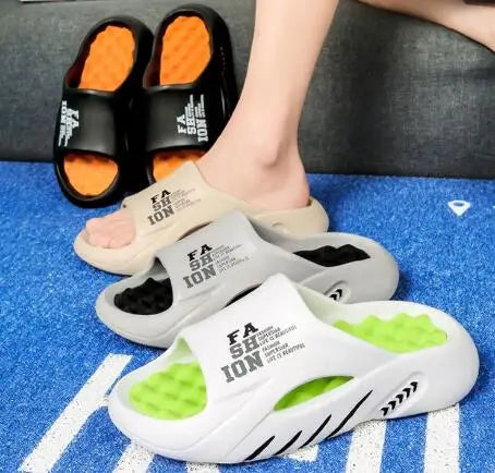 2023 NEW Men's Slippers Massage Slip-on Platform Slippers for Men Fashion Outdoor Beach Anti-slip Flip-Flops Man's Sandals 38-45