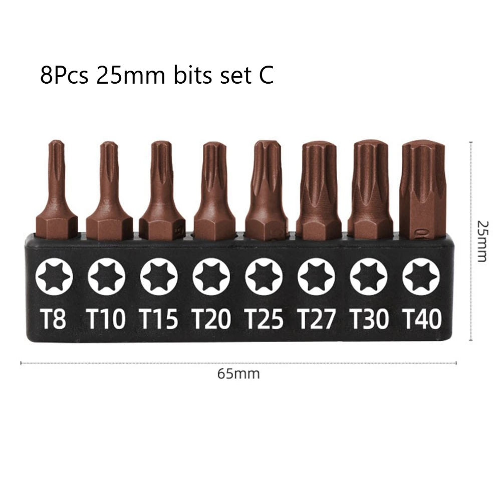 25mm 50mm 1/4 Screwdriver Bits Set S2 Steel Closs Phillips Slotted Hexagonal Solid Hollow Torx for Ratchet Wrench Hand Tools Viralgem Store