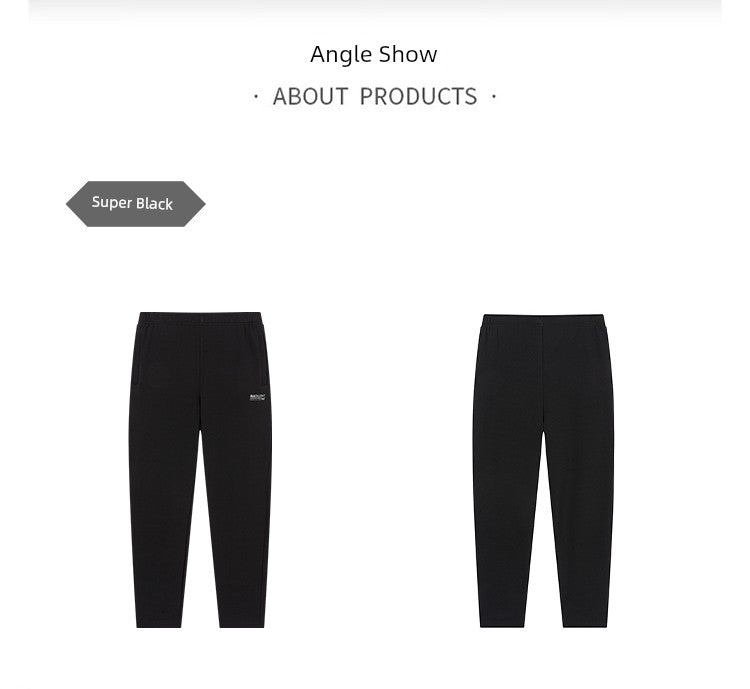 361 Degrees Men Cashmere-Lining Trousers Open Stretch New 2024 Winter Plaid 361 Men's Heattech Straight-leg Casual Pants