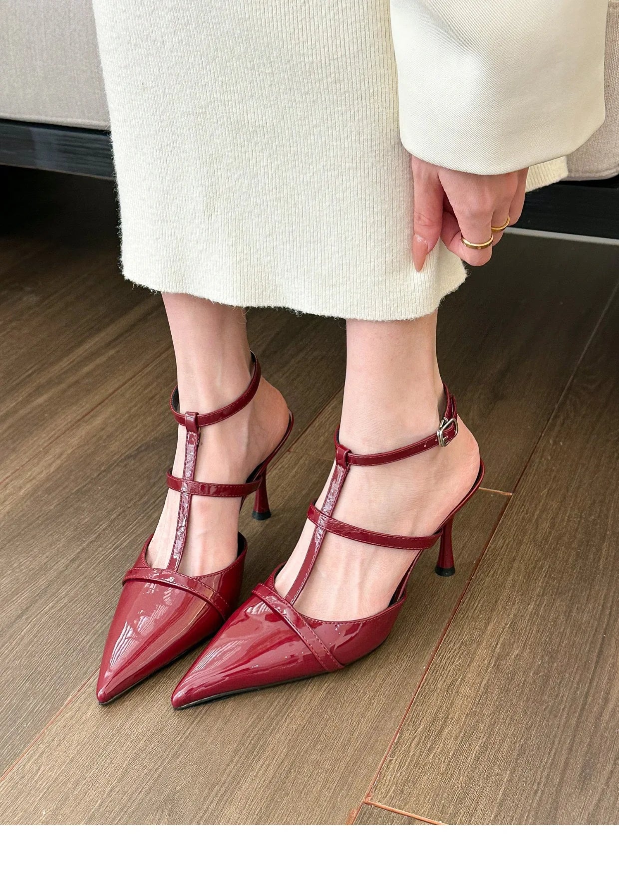 2024 New Trendy Women Gladiator Sandals Summer Pointed Toe Luxury Elegant High Heels Thin Strap Pumps Ladies Party Shoes Size 42