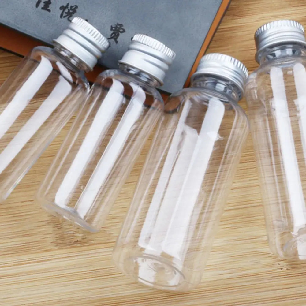 5/10/20/30ml Clear Plastic Bottle With Aluminium Screw Cap Small Jars Cosmetic Container Travel Kit Empty Refillable Bottles Jar Viralgem Store