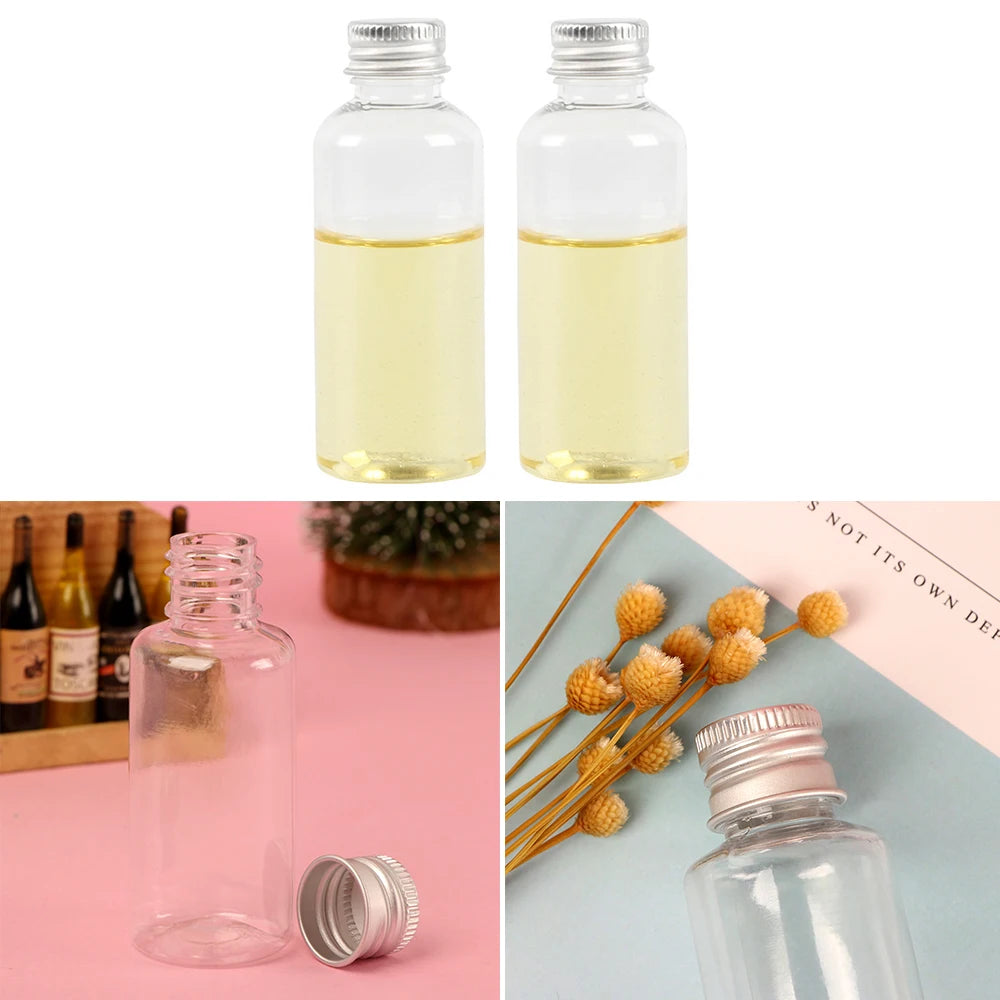 5/10/20/30ml Clear Plastic Bottle With Aluminium Screw Cap Small Jars Cosmetic Container Travel Kit Empty Refillable Bottles Jar Viralgem Store