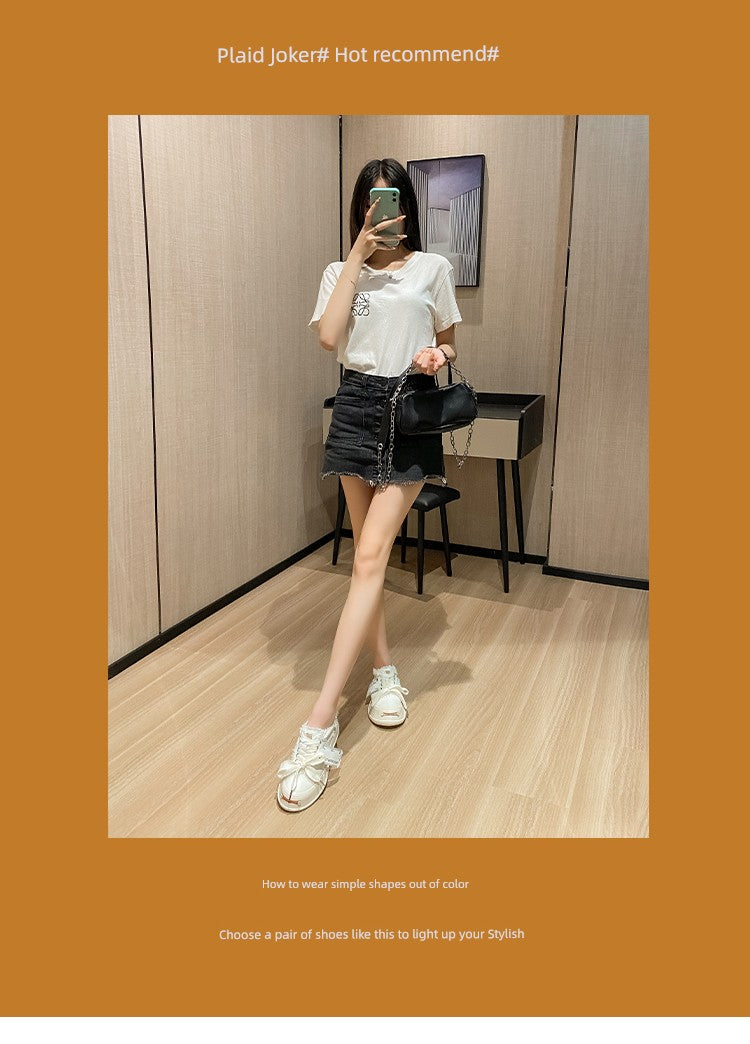 Tan Jianji Style Canvas Shoes Women's Summer 2023 New Arrival Thick Sole Beggar Shoes White Shoes Casual Sports Skate Shoes Fashion Shoes