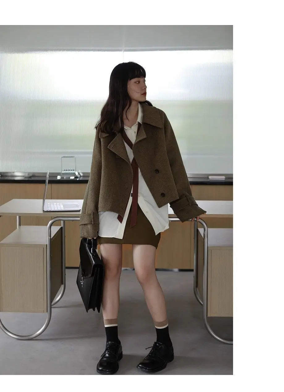 2025 Summer Minimalist Long Sleeve Button Up Shirt Women Korean Style Solid Tie Oversize Shirts Blouse Loose Clothes Autumn Tops