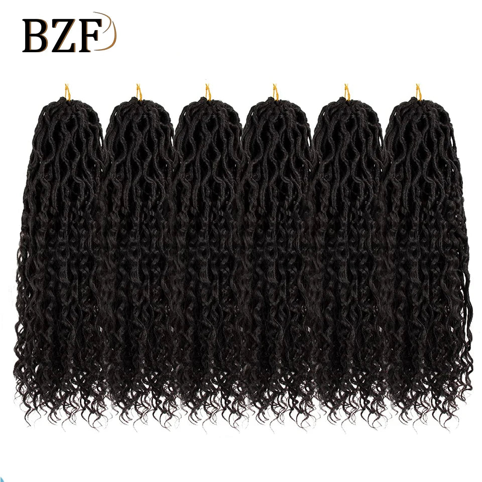 TBUG Goddess Faux Locs Crochet Hair 22 Inch 1B River Locs Braid Curly Hair Faux Locs Synthetic Braiding Hair Extension For Women Viralgem Store