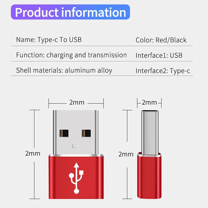 1/2PC Type C To USB 3.0 OTG Adapter USB C Male To USB Female Converter For Laptop Macbook Samsung Xiaomi USB C OTG Connector