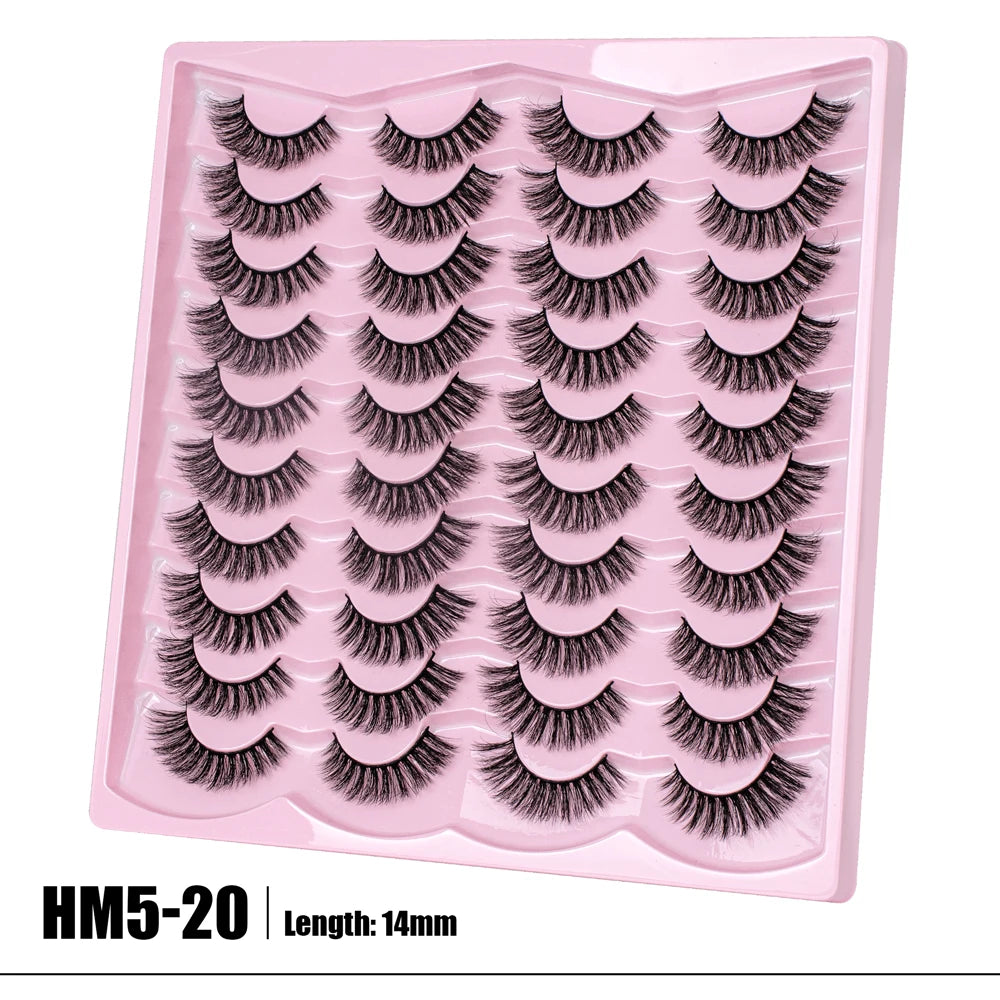 2 Style 20 Pairs Eyelash 3D Natural Mink False Eyelashes Makeup Fake Eye Lashes Faux Cilios Make Up Beauty Tools Wholesale
