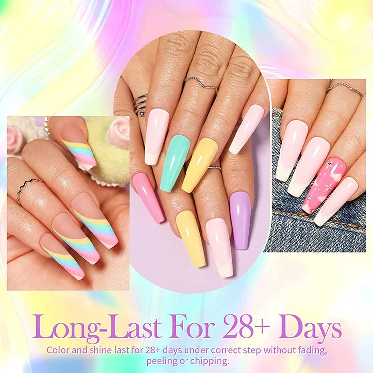 YOKEFELLOW  Pastel Gel Nail Polish Set 6 Colors Spring Summer Macaron Gel Nail Kit Soak Off Nail Art DIY Manicure Gift for Girl Viralgem Store