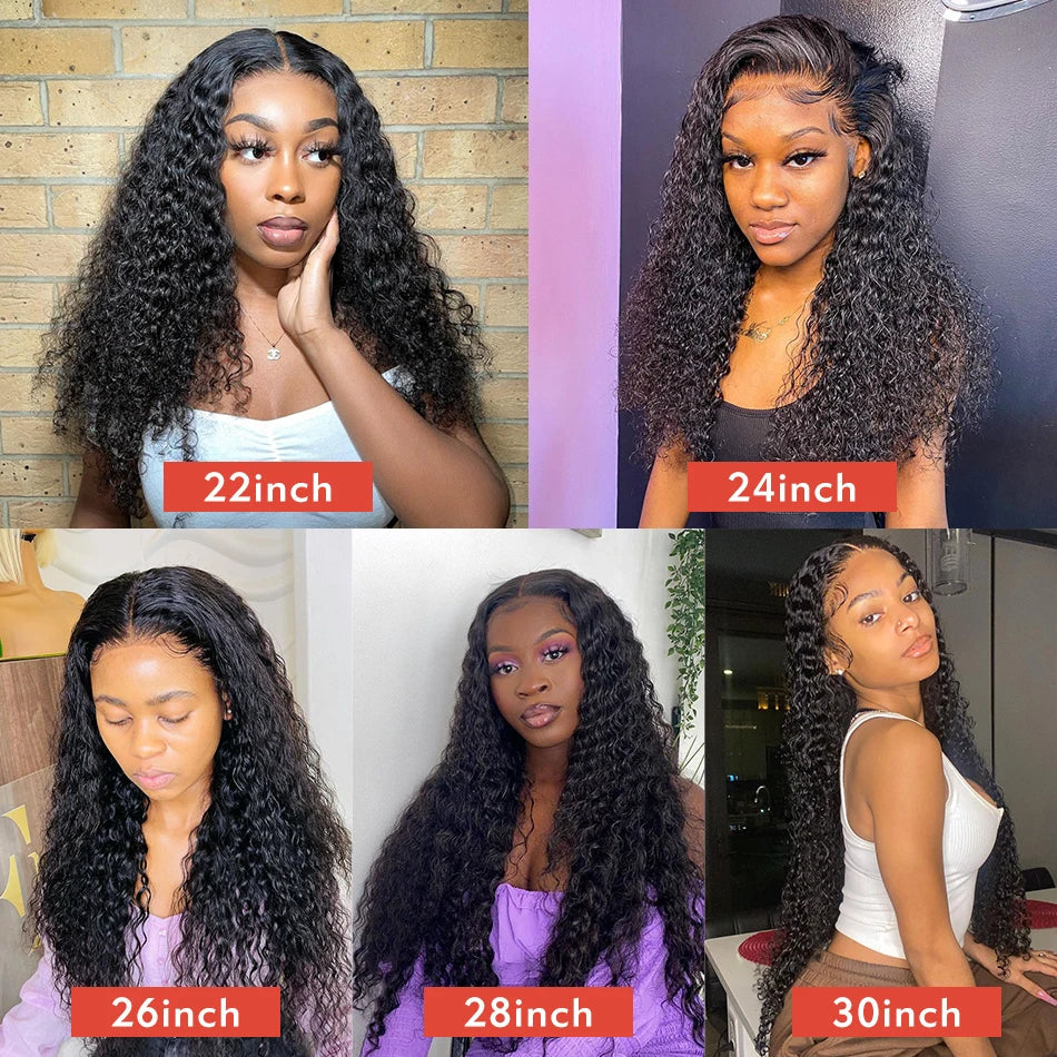 13x4 Kinky Curly Lace Front Human Hair Wigs For Women 100% Brazilian HD Deep Wave Frontal Wig Water Curly Human Hair Wig Sale Viralgem Store