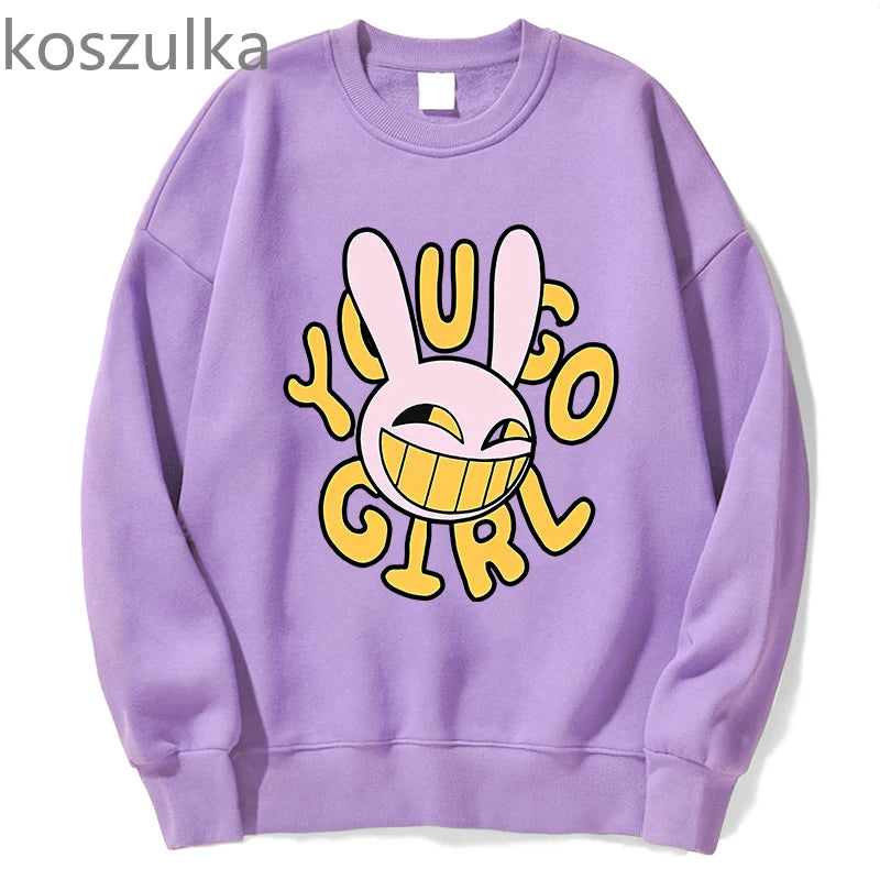 The Amazing Digital Circus Jax Hoodies Fashion Women Harajuku Funny Kawaii Hoodies Unisex Casual Vintage Pullovers Sweatshirts