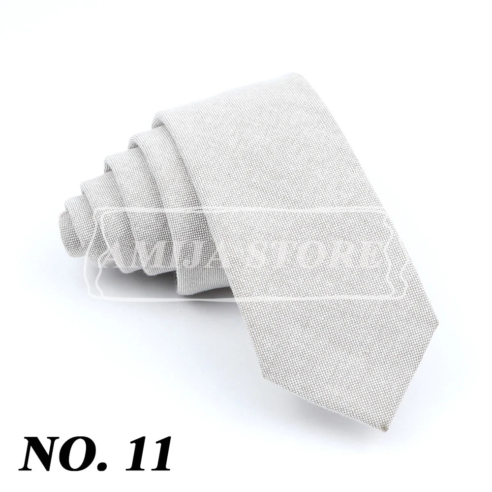 Wed Cotton Tie Solid Color Necktie For Man Woman Blue Pink Yellow Skinny Slim Ties Fashion Wedding Party Gifts Men Accessories