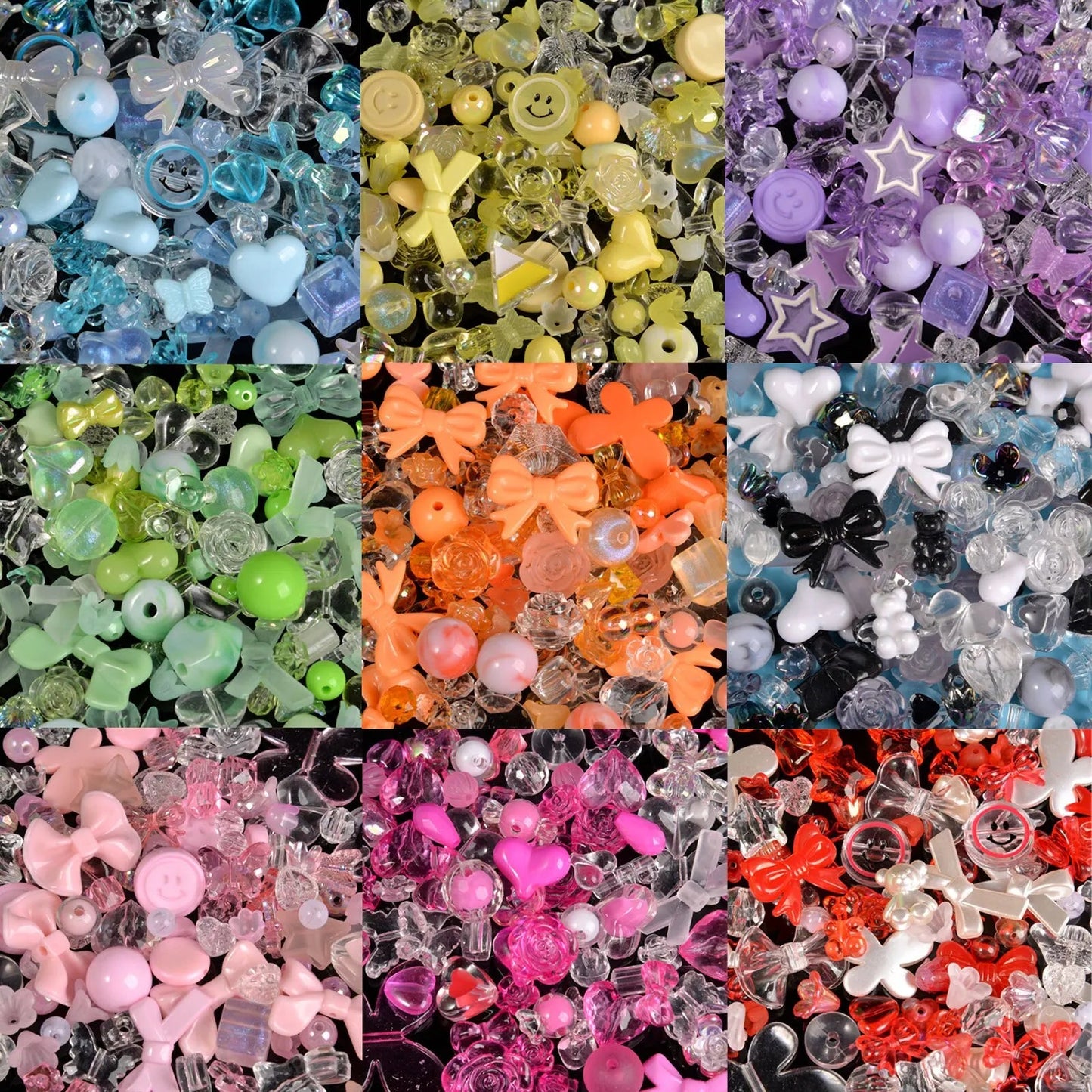 1bag Mixing Style Candy Color Acrylic Beads For DIY Handmade Bracelet Jewelry Making Phone Chain Accessories Viralgem Store