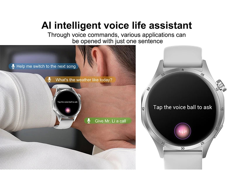 2025 New Mens Smart Watch 360 * 360 Bluetooth Call Smartwatch AMOLED Screen GPS Smart Watches NFC Waterproof Smart Watch for Men