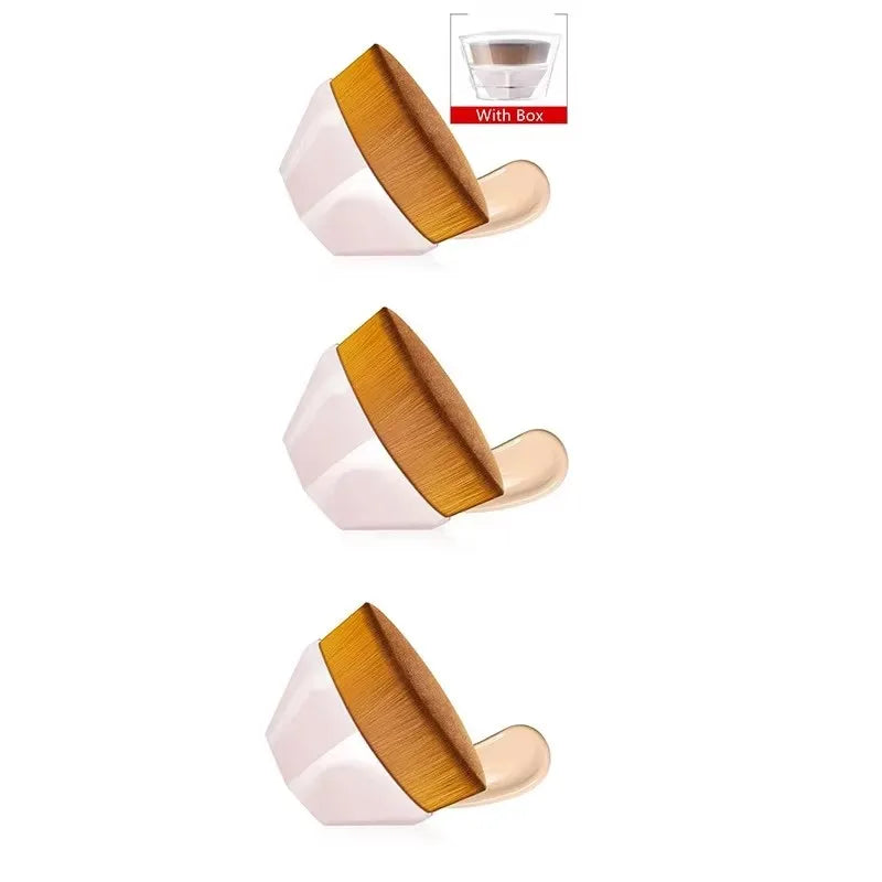 1-5pcs Hexagonal Makeup Brush, Flawless Foundation Make-Up Brush, Suitable For Liquid Makeup Brush Set, Women'S Soft Cosmetics Viralgem Store