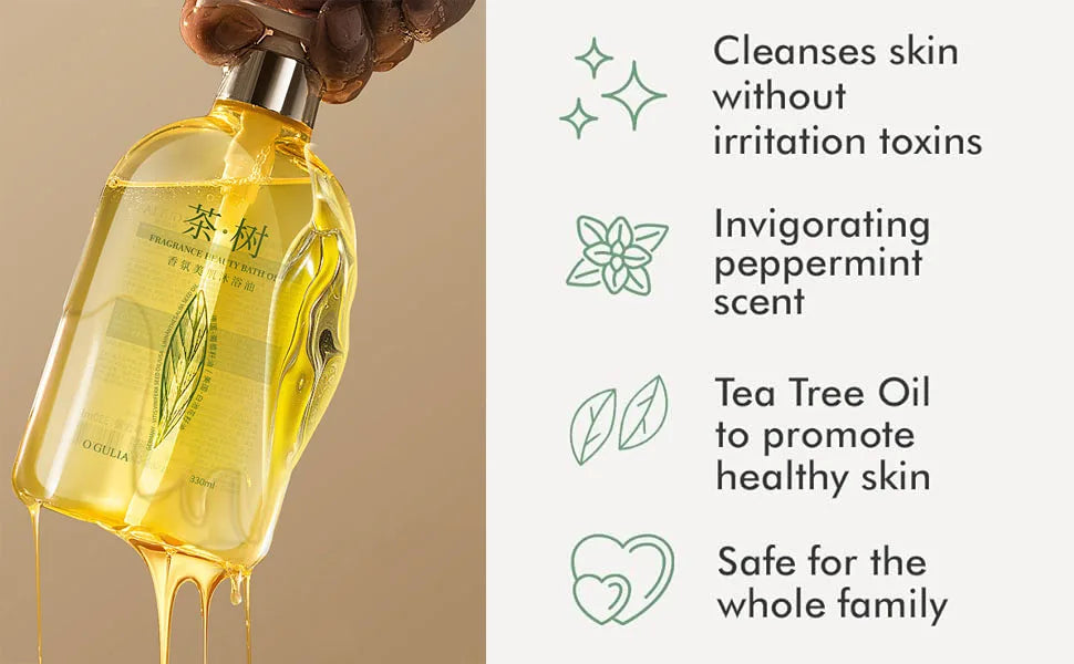 330ml Tea Tree Shower Oil Brightening Body Wash Even Out Skin Tone, Reduce Dark Spots, Skin Radiance, Body Shower Gel Whitening