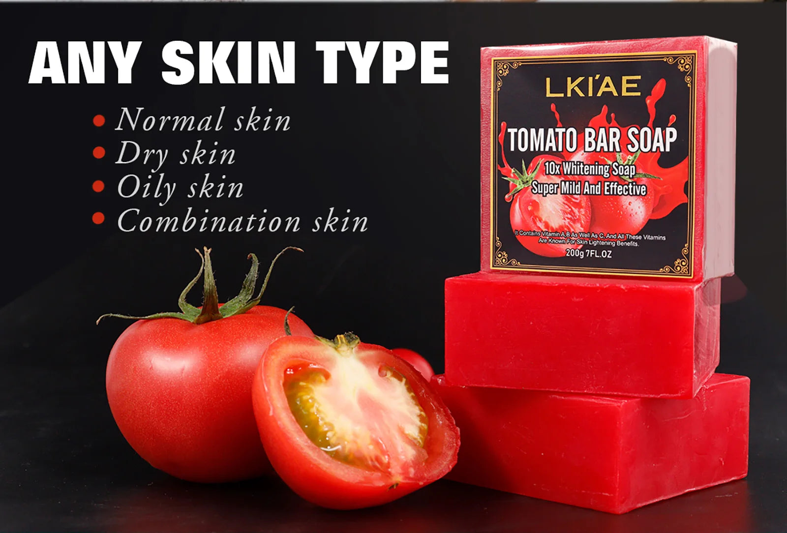 AILKE Organic Tomato Soap Bar, Lightening Skin, Deeply Clean, Exfoliate, Remove Dark Spots, Moisturizing, For Face and Body Viralgem Store