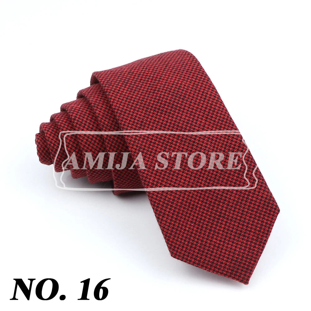 Wed Cotton Tie Solid Color Necktie For Man Woman Blue Pink Yellow Skinny Slim Ties Fashion Wedding Party Gifts Men Accessories