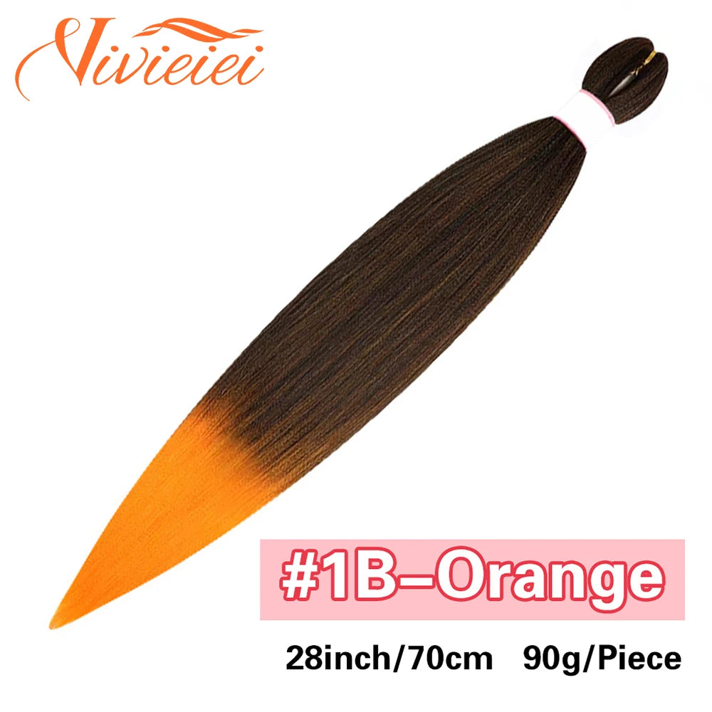 Synthetic Jumbo Braids Hair Extensions 28 Inch Braiding Hair Pre Stretched Orange Green White Blue Red Pink Purple Braids Viralgem Store