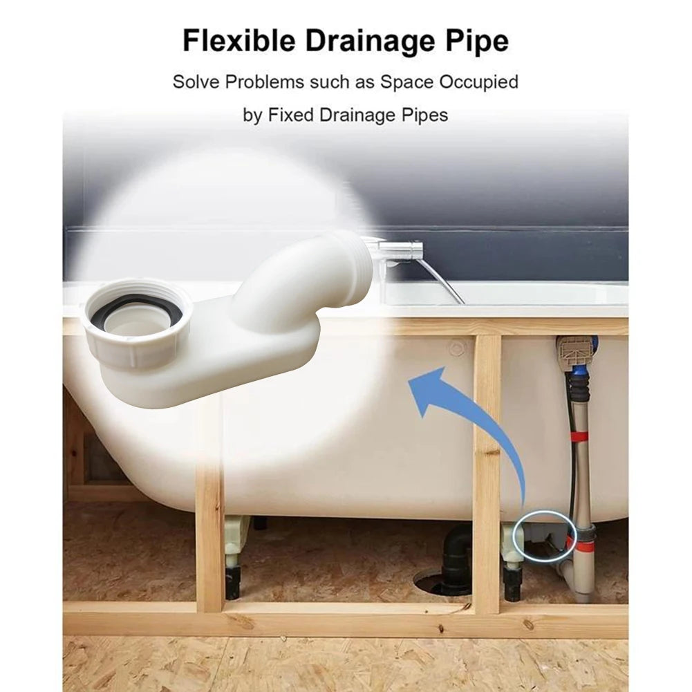 Adapts To Various Drain Alignments Effective Drainage Solution Easy Installation Bathtub Drain Compact Bathroom Use