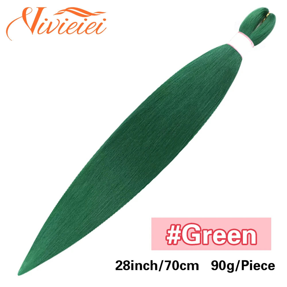 Synthetic Jumbo Braids Hair Extensions 28 Inch Braiding Hair Pre Stretched Orange Green White Blue Red Pink Purple Braids Viralgem Store