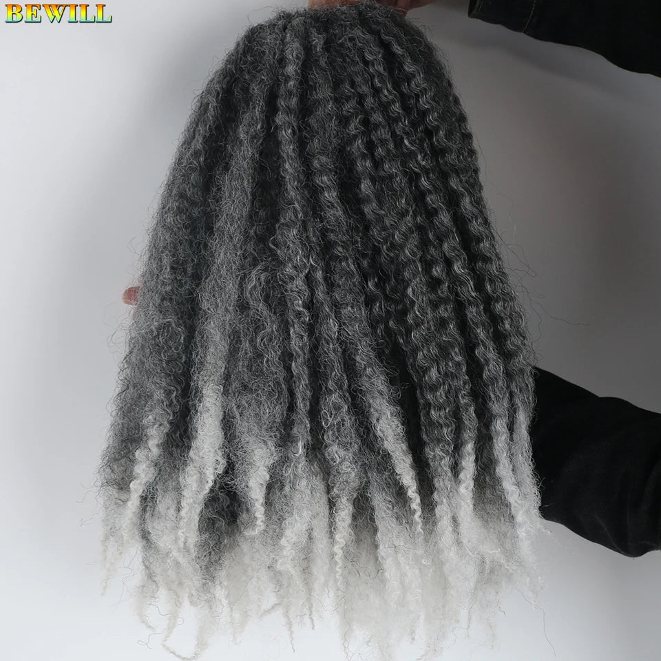 18 Inch 1-6 Packs Marley Twist Crochet Hair Black Brown to Blonde Synthetic Afro Marley Ombre Braiding Hair for Faux Locs Braids