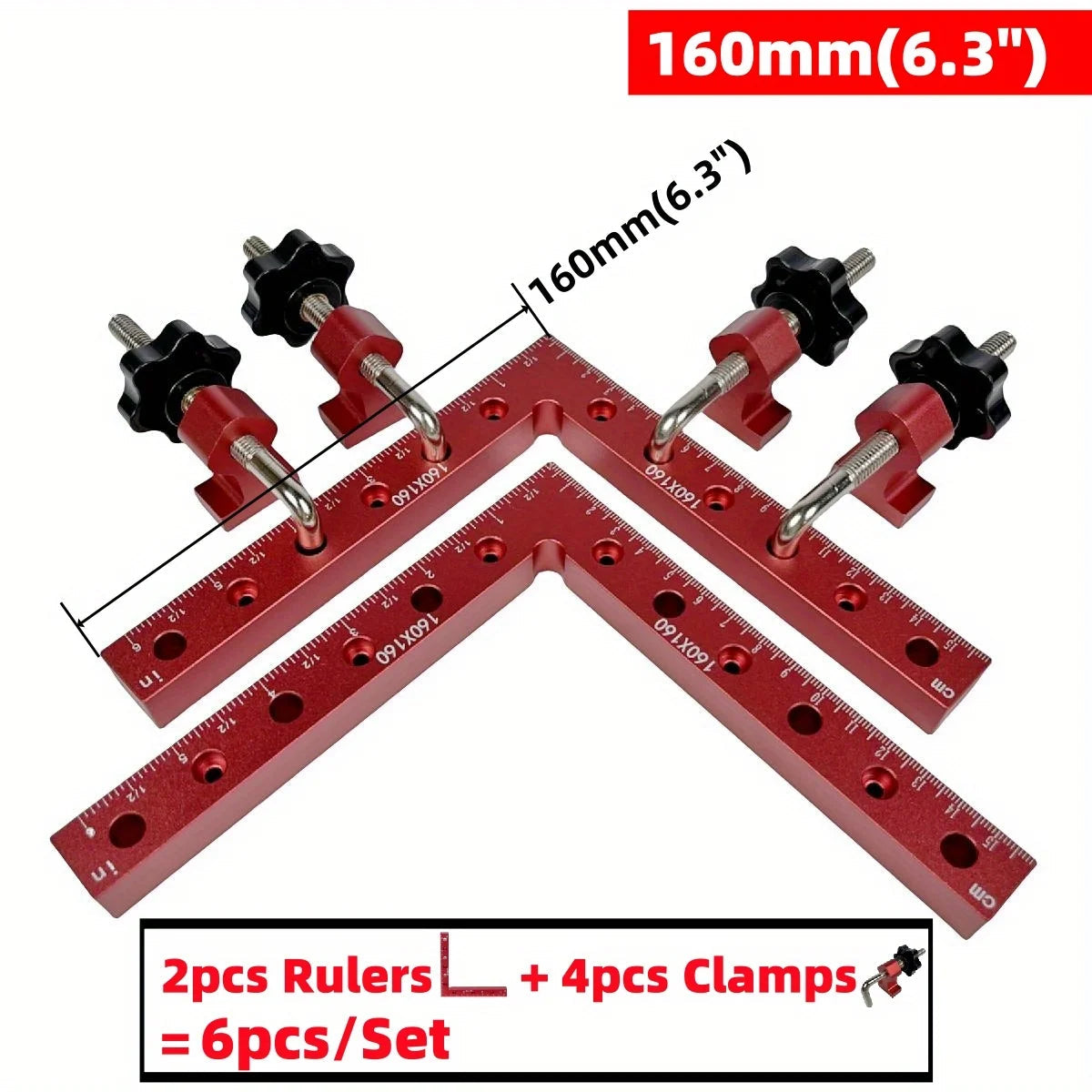 3/6pcs 90 Degree Positioning Squares Right Angle Clamps - Aluminum Alloy Carpenter Corner Clamping Square Tool Viralgem Store