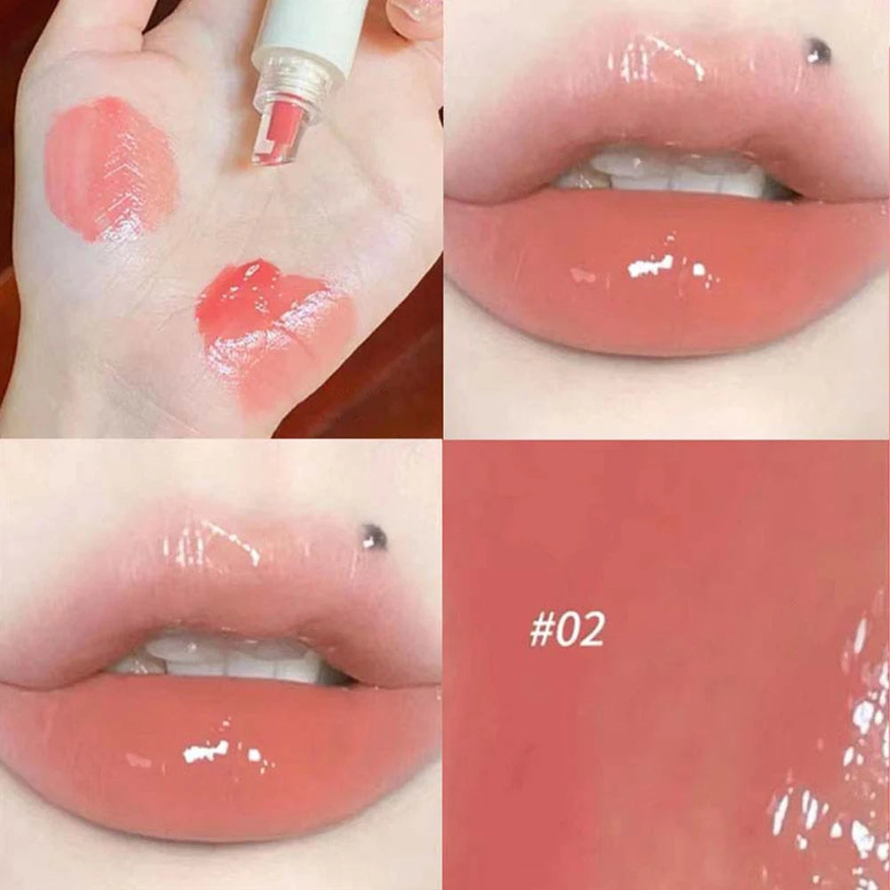 4 Colors Mirror Lipgloss Crystal Jelly Liquid Lipstick Moisturizing Sexy Lips Plumper Lasting Lip Tint Makeup Lips Care Cosmetic