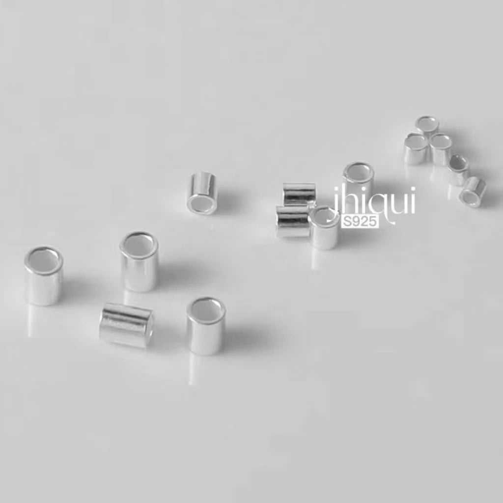 20PCS 925 Sterling Silver Crimp & End Beads 1.5/2/2.5mm Spacer Tube Beads for Jewelry Making Jewelry Findings