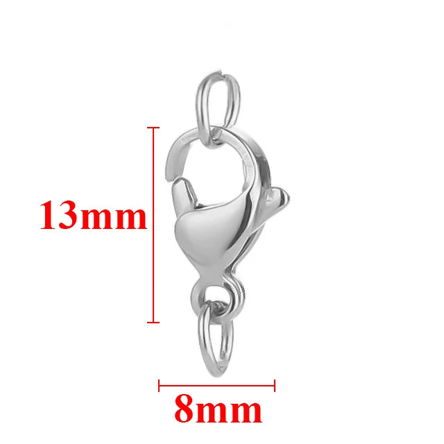 25Pcs Stainless Steel Lobster Clasps Jump Rings Hooks Connector Bracelet Necklace Chains DIY Jewelry Making Findings Supplies