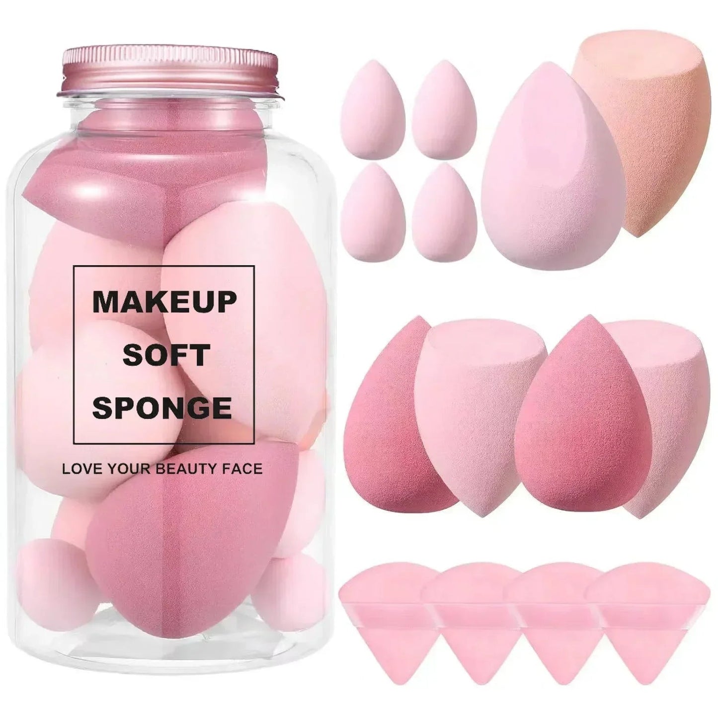 12/14Pcs Makeup Sponge Blender Beauty Egg with Storage Bottle Cosmetic Puff Foundation Sponges Powder Puffs Make Up Accessories Viralgem Store