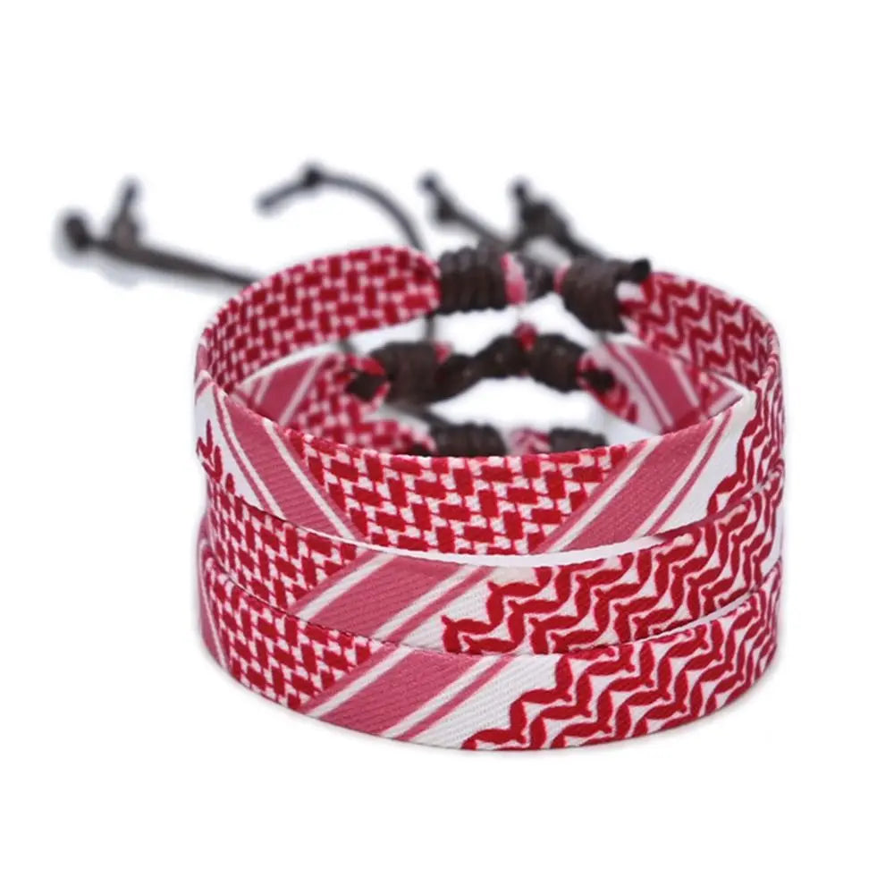 1PC Arabic Scarf Style Bracelet Multicolor Weave Bracelets Geometric Wave Point Traditional Patterns Webbing Hand Rope Viralgem Store