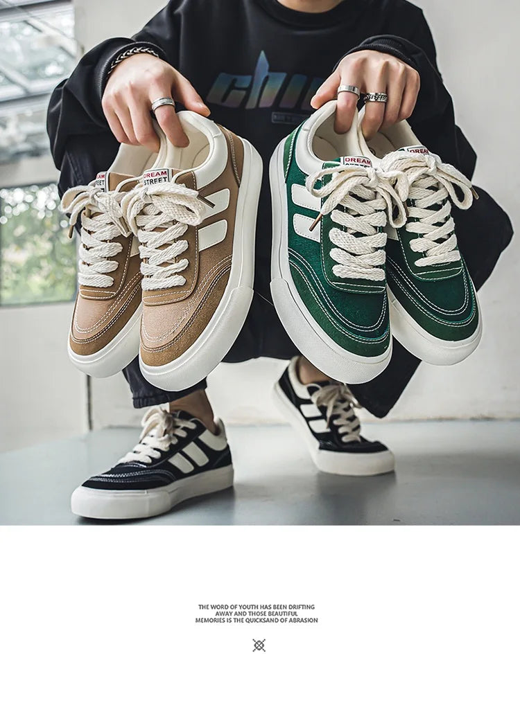 2023 Hot Sale Canvas Shoes Men Skateboard Shoes Platform Comfortable Casual Walking Streetwear Teenager Men Vulcanize Shoes Viralgem Store