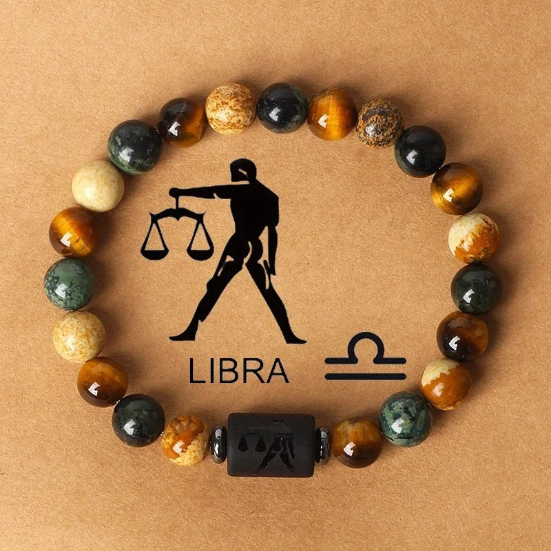 12 Zodiac Signs Constellation Bracelet Men Women Natural Stone Beaded Bracelet For Couples Friends Gifts Viralgem Store