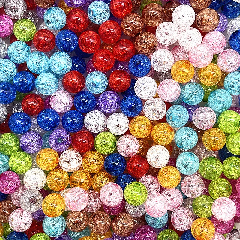 20pcs 12mm Round Acrylic Crackle Beads Loose Spacer Beads for Jewelry Making Diy Handmade Bracelets Accessories Viralgem Store