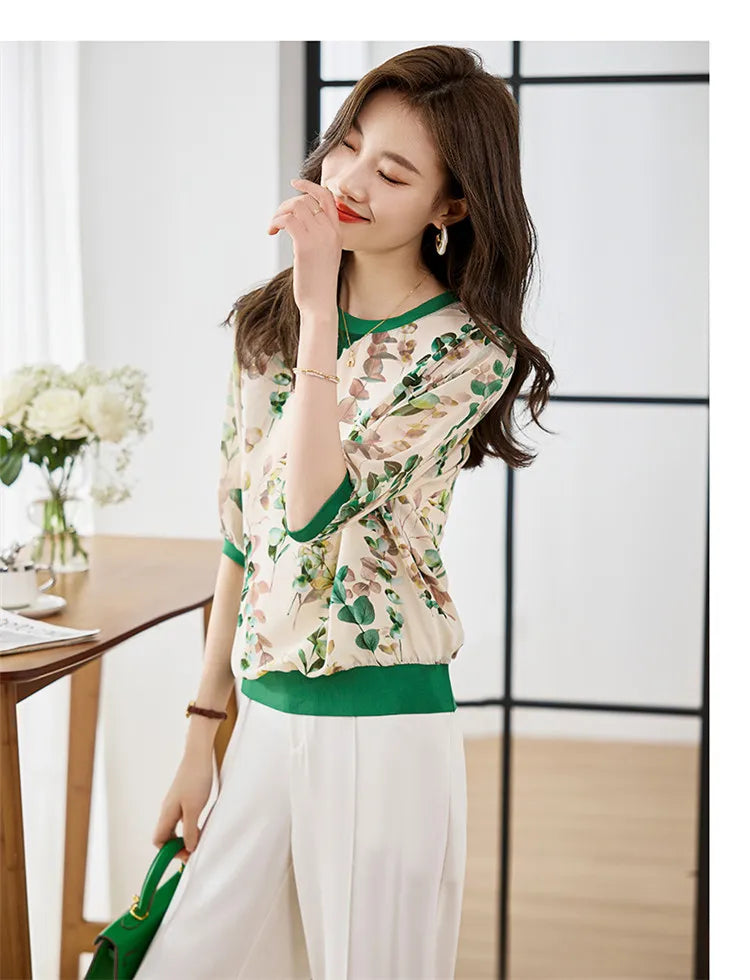 Trendy Ladies' Unique Design Short Sleeve T-shirts Fashion Print Tees for Women Cool Summer Daily T-shirts Casual Top