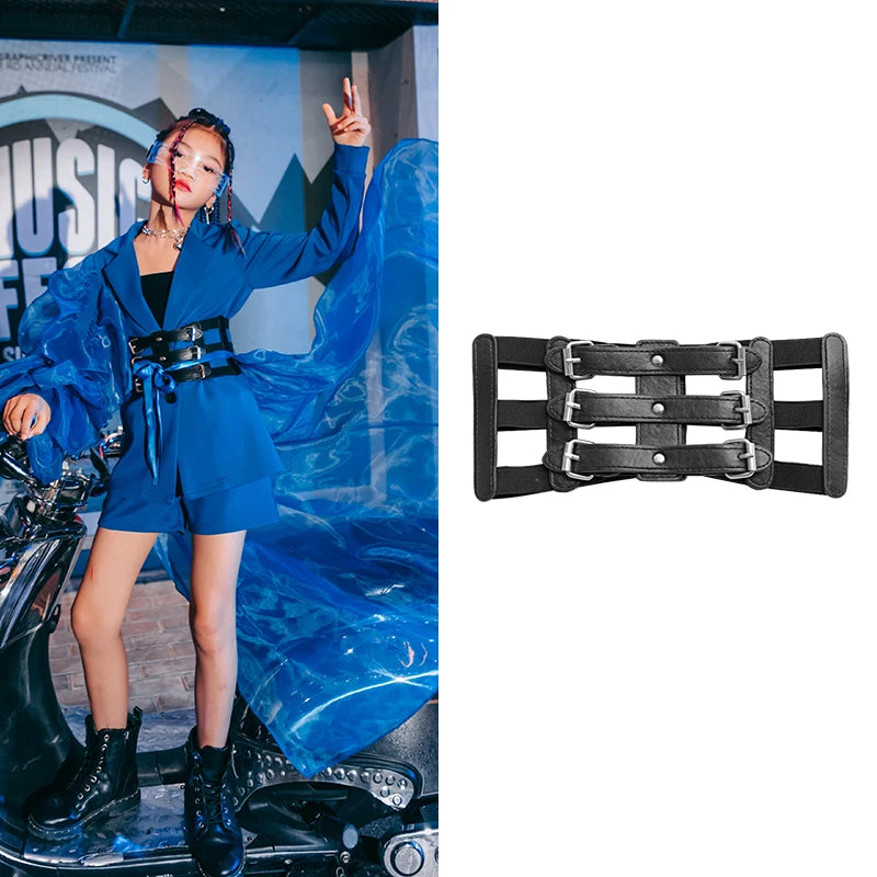 ZZL K-PoP Clothes Children's catwalk girls catwalk dance waistband girls accessories with belts