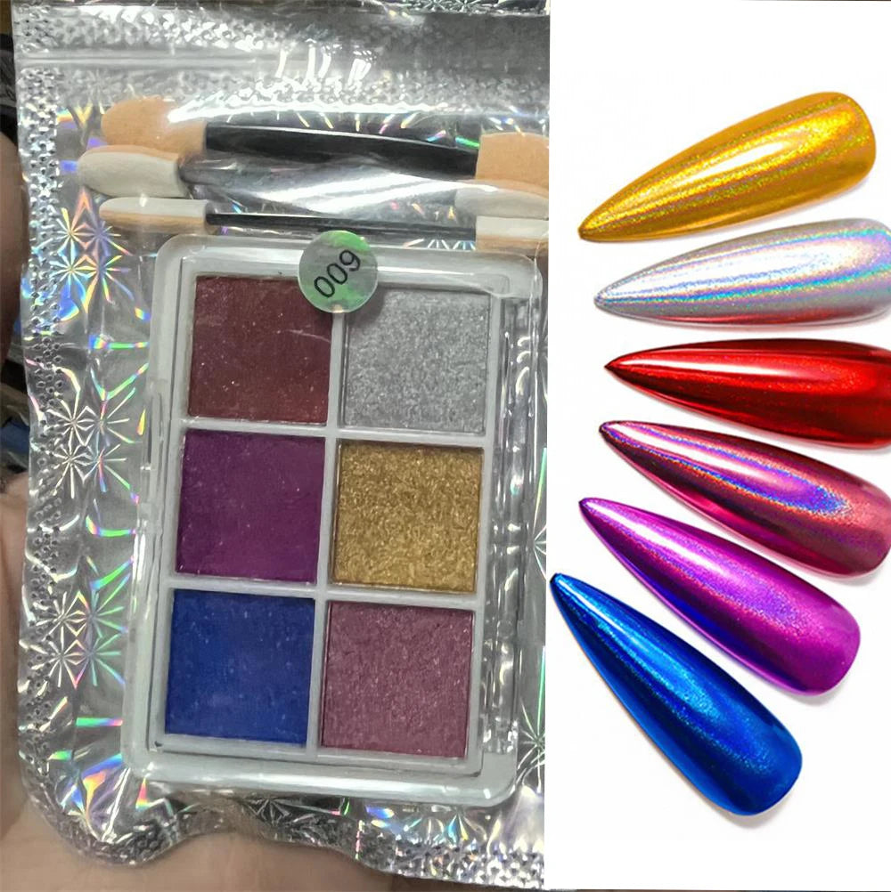 1 Box Mirror Glitter Powder Nail Decoration Metallic Chrome Nail Powder Set Y2K Rubbing Glitter Pigment Flakes Manicure Accessor