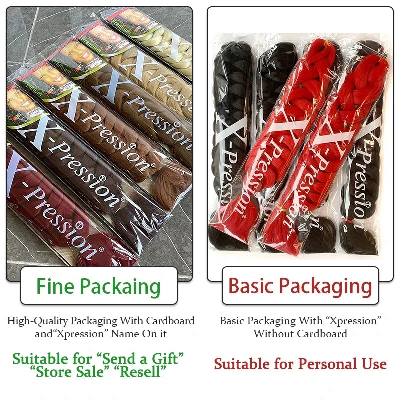 Xpression Crochet Hair Jumbo Braids Hair Kanekalon Expression Hair for Braids Synthetic Braiding Hair Extensions For Women