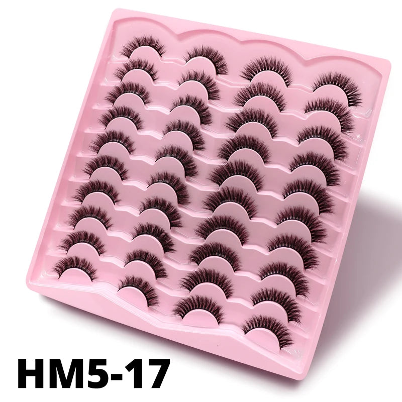 2 Style 20 Pairs Eyelash 3D Natural Mink False Eyelashes Makeup Fake Eye Lashes Faux Cilios Make Up Beauty Tools Wholesale