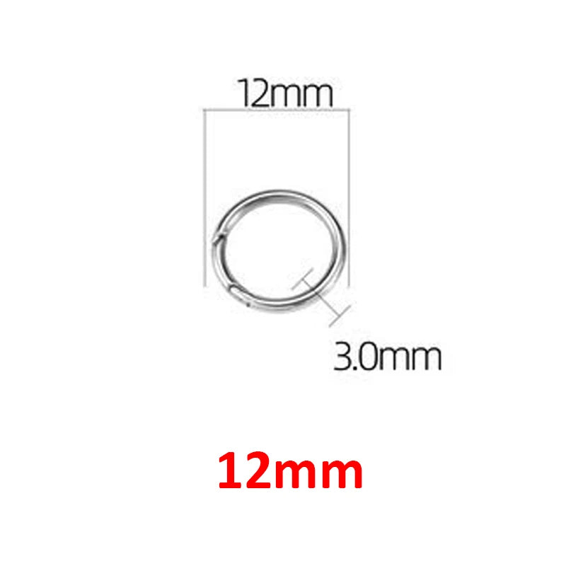 12-35mm Stainless Steel Spring Clasps Keyring Hooks for Keychain Key Holder Openable Round Key Ring Carabiner Jewelry Making DIY