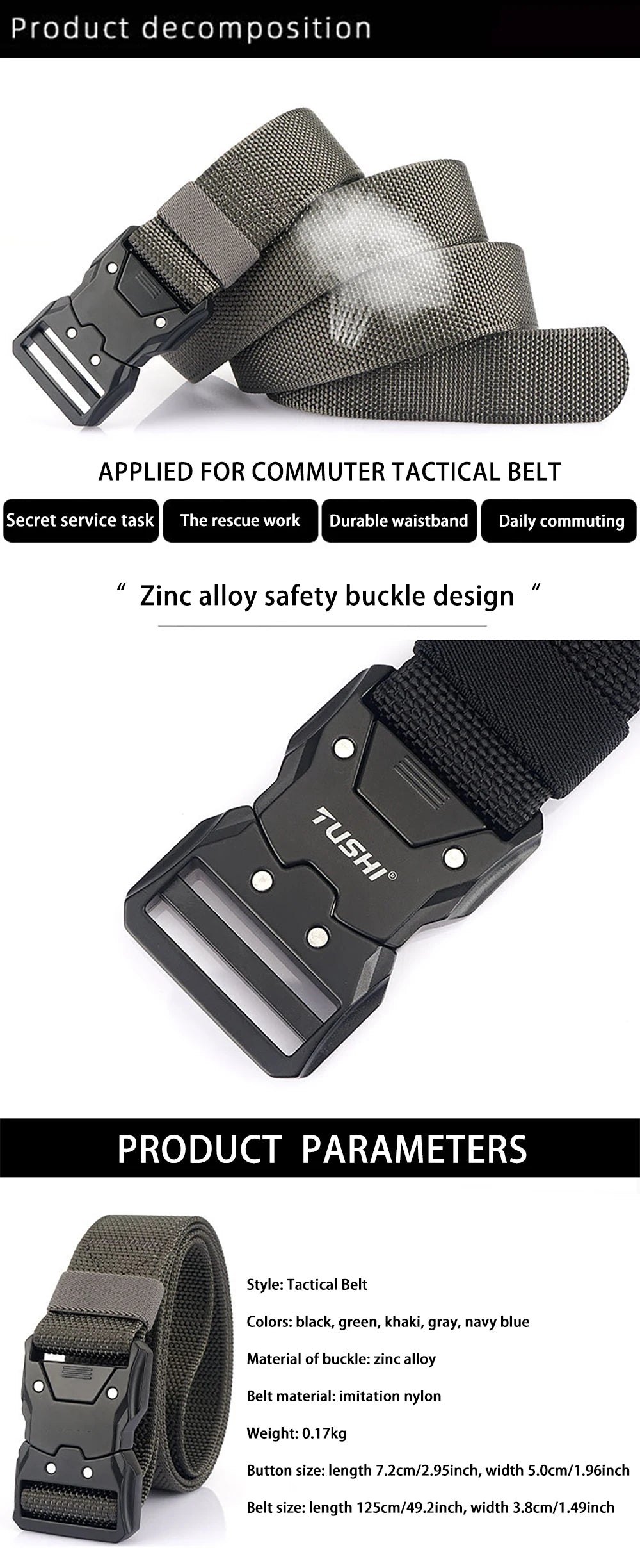 1pc Men's Belt Outdoor Tactical Belt Multi-Function Buckle Nylon Belt High Quality Alloy Buckle Belt Sports Canvas Neutral Belts