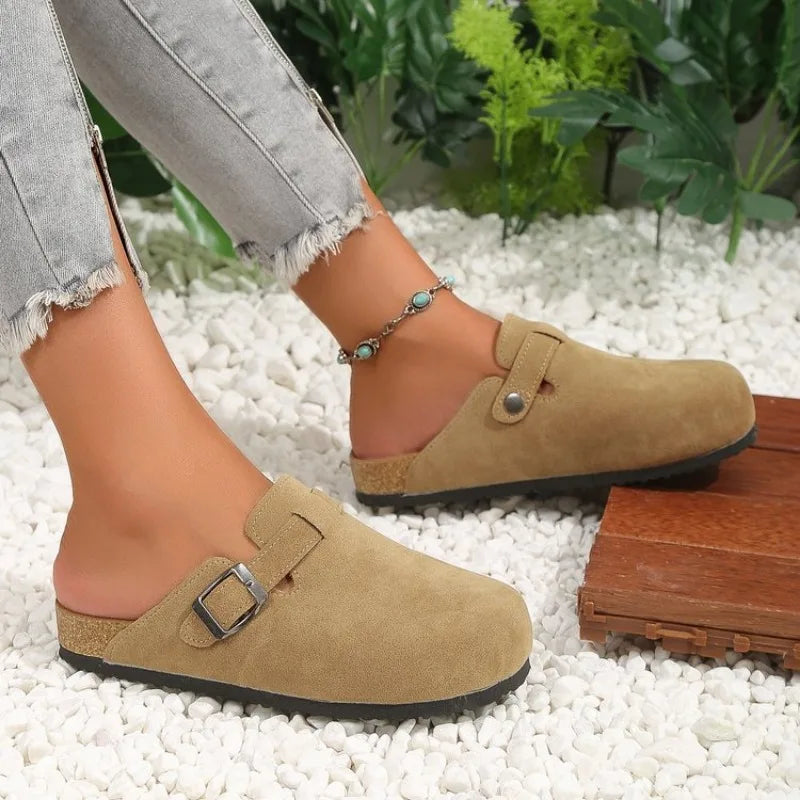 2023 Women's Shoes Fashion Women's Shoes Round Head Slippers Couple Slippers Women's Outdoor Casual Shoes Women's Suede Slippers