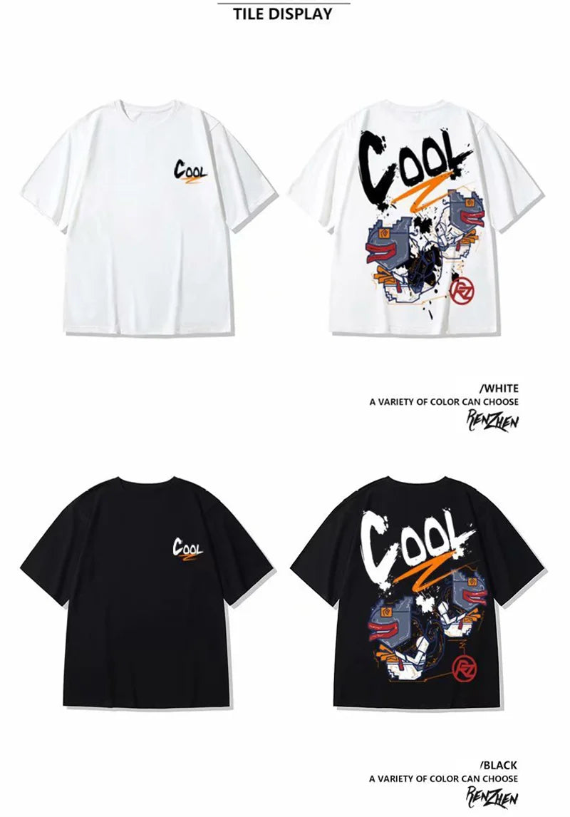 Summer Men's T-shirts 2023 Cool Funny Graphic Print T Shirt Letter Retro Cool Design Streetwear Short Sleeve Tee Top Y2K Clothes