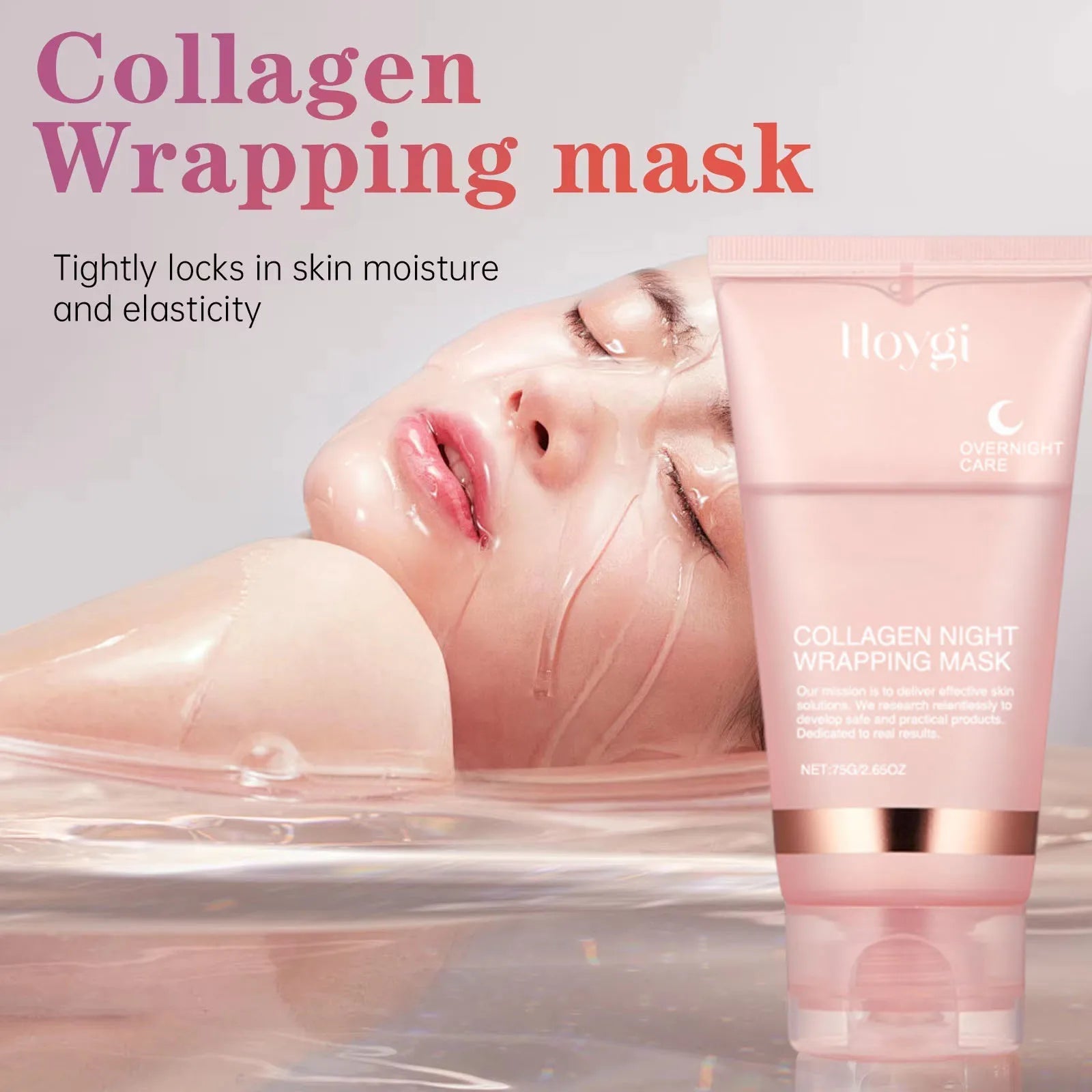 75ml Collagen Overnight Wrapping Peel Off Facial Mask Korean Collagen Night Wrapping Mask Deeply Hydrates Night Care Mask Cream Viralgem Store