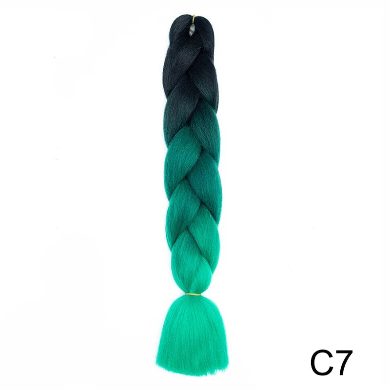 Synthetic Jumbo Braids Hair 24Inch Braiding Hair Extensions Ombre Fake Hair For Crochet Box Braid Blue Purple for Women Viralgem Store