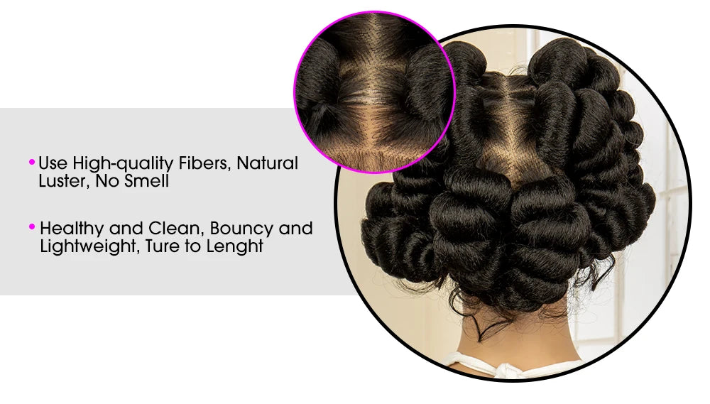 Synthetic Full Lace Handmade Bantu Braided Wigs Short Cute Natural Braided Lace Wigs with Baby Hair for Women