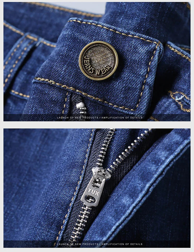 2024 NEW Men's Fashion Business Jeans Classic Style Casual Stretch Slim Jean Pants Male Brand Denim Trousers Black Blue Viralgem Store