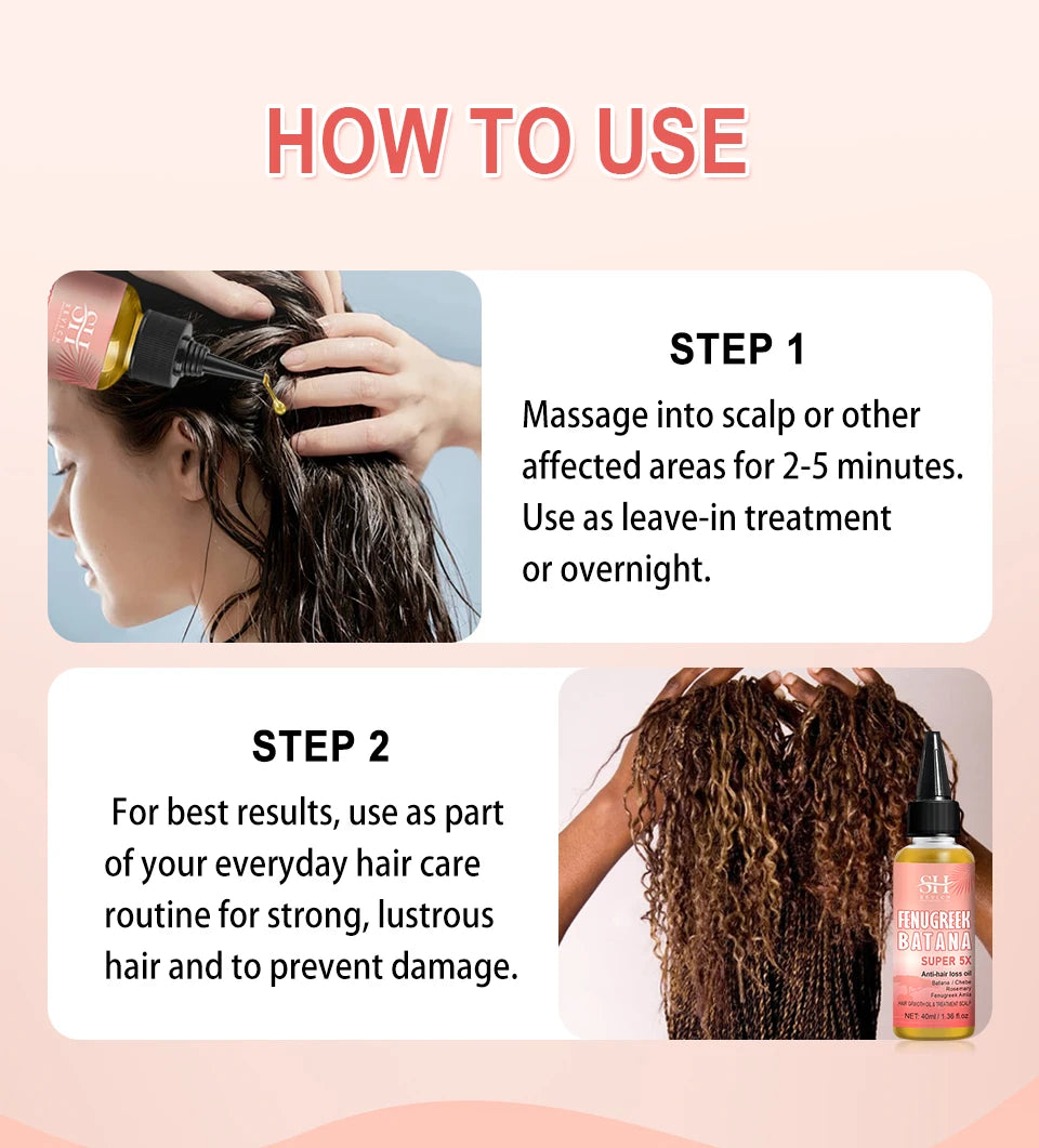 Super 5x Fenugreek Anti-Hair Loss Oil For Man Hair Treatment Fast Regrowth Thicken Oils Scalp Damaged  Repair Care Products Viralgem Store