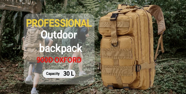 25L 900D Nylon Waterproof Backpack Outdoor Military Rucksacks Tactical Sports Camping Hiking Trekking Fishing Hunting Bag